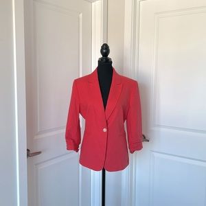 Coral linen blazer jacket